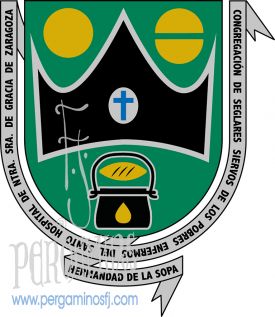 Diseño del escudo heráldico y de la imagen institucional de la Congregación de Seglares Siervos de los Pobres Enfermos del Santo Hospital de Ntra. Sra. de Gracia de Zaragoza, “Hermandad de la Sopa”.